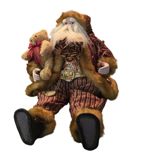 Sitting Olde World Santa Bisque Head and Hands 18" Tall x20" Long - Picture 1 of 10